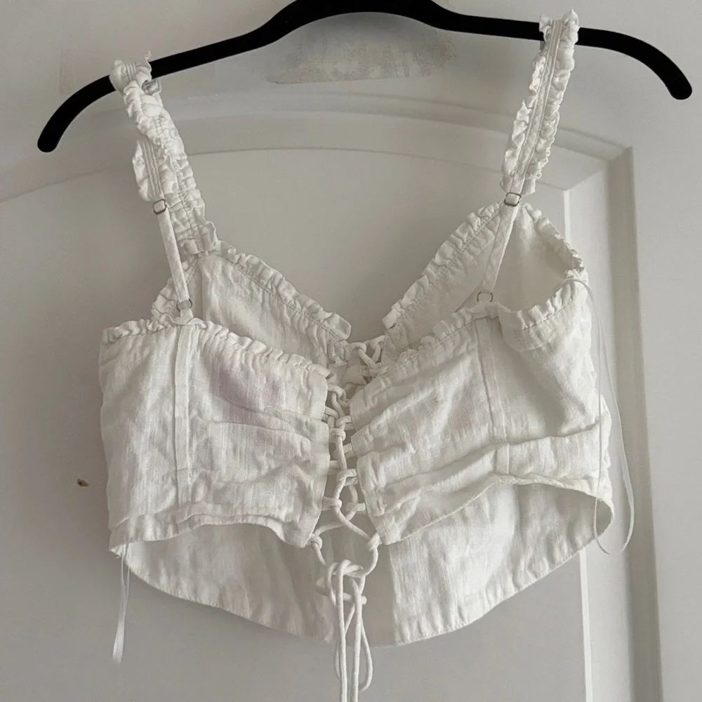 White Ruffled Women's Top - Picture 3 of 3